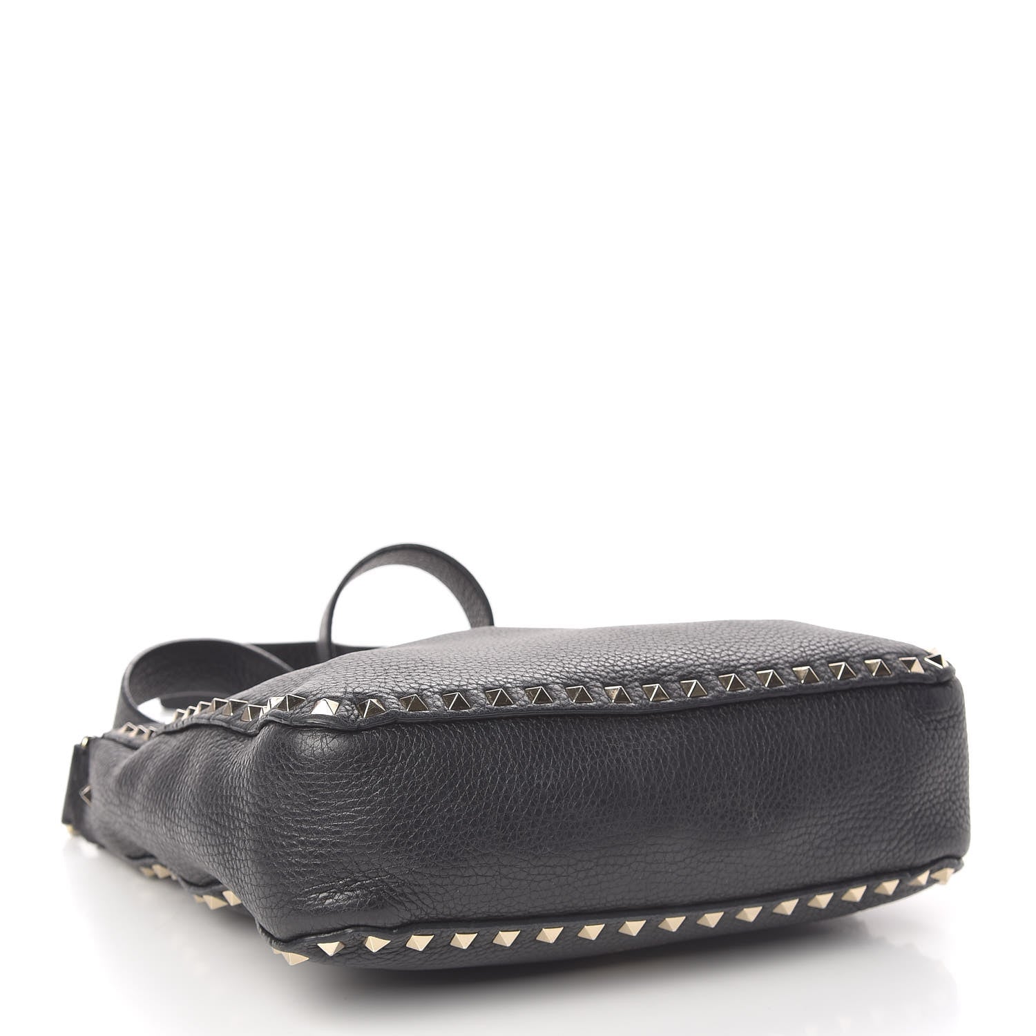 Valentino Garavani Pebbled Calfskin Small Rockstud Flip-Lock Messenger Bag Black 4 of 15