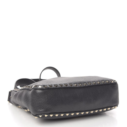 Valentino Garavani Pebbled Calfskin Small Rockstud Flip-Lock Messenger Bag Black 4 of 15