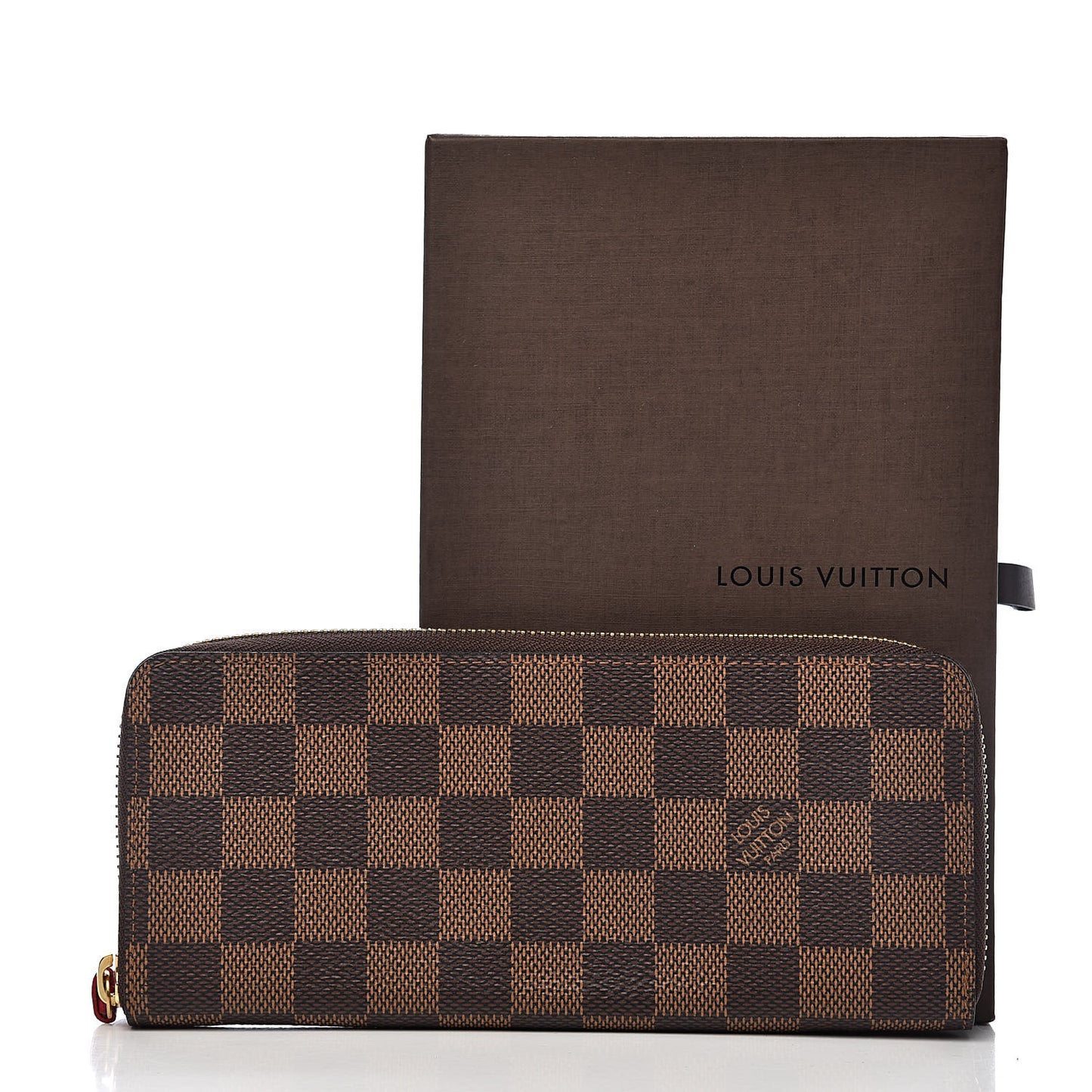 Damier Ebene Clemence Wallet Cherry