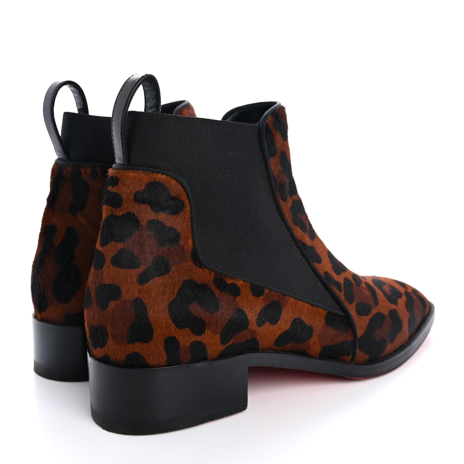 Christian Louboutin Calf Hair Leopard Print Marmada Flat Chelsea Boot 37.5 Brown 5 of 12