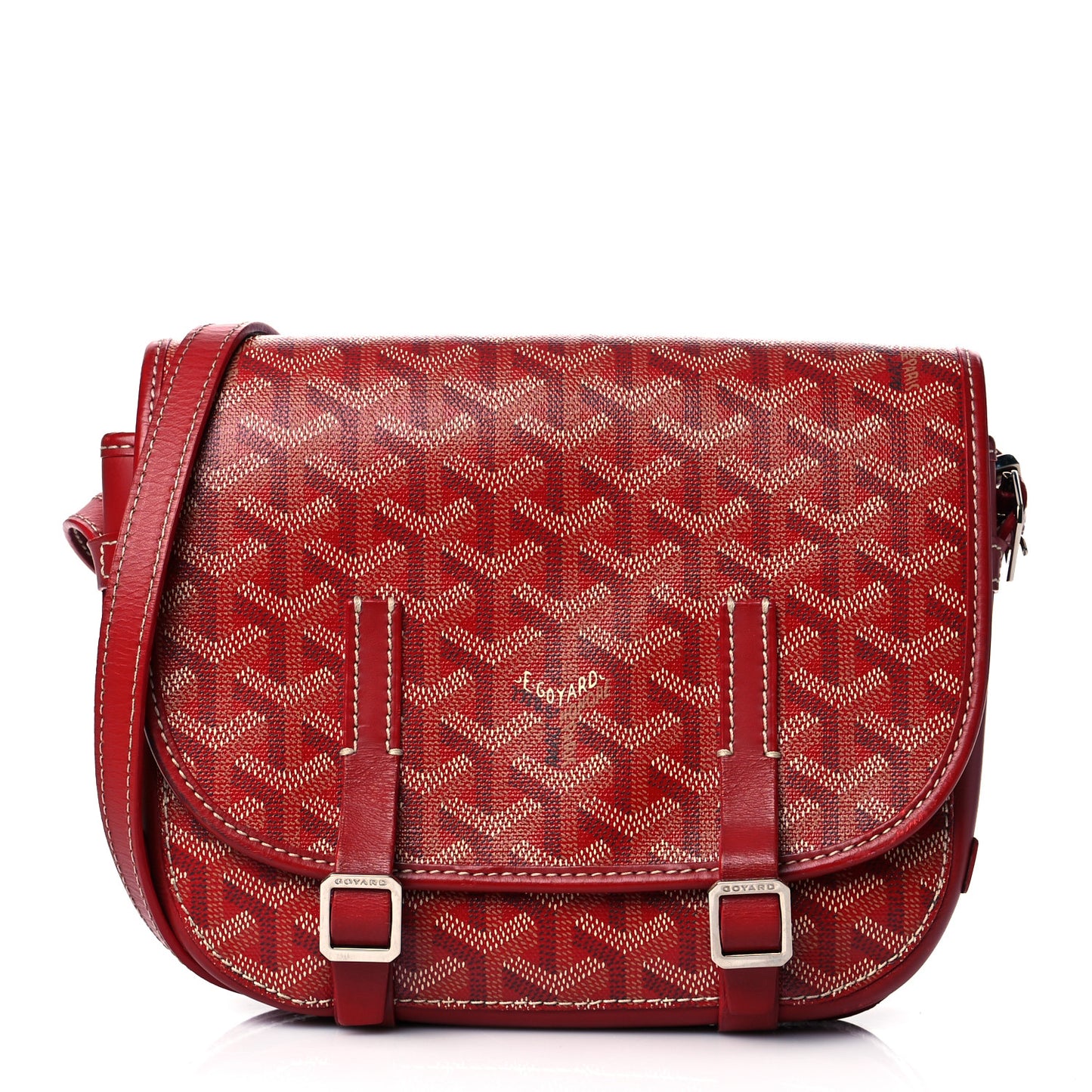Goyardine Belvedere PM Messenger Bag Red