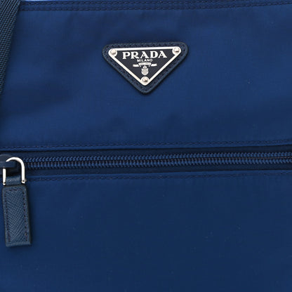 Prada Tessuto Nylon Saffiano Flat Messenger Bag Bluette 8 of 10