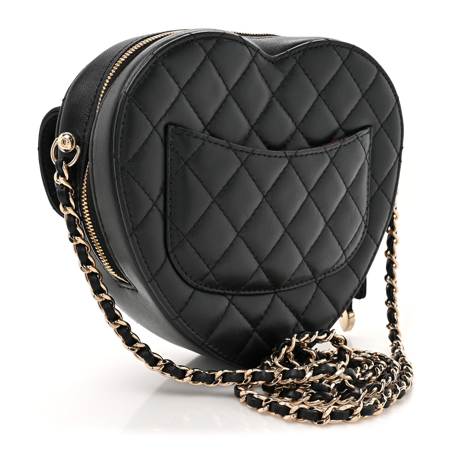 Chanel Lambskin Quilted CC In Love Heart Bag Black 3 of 10