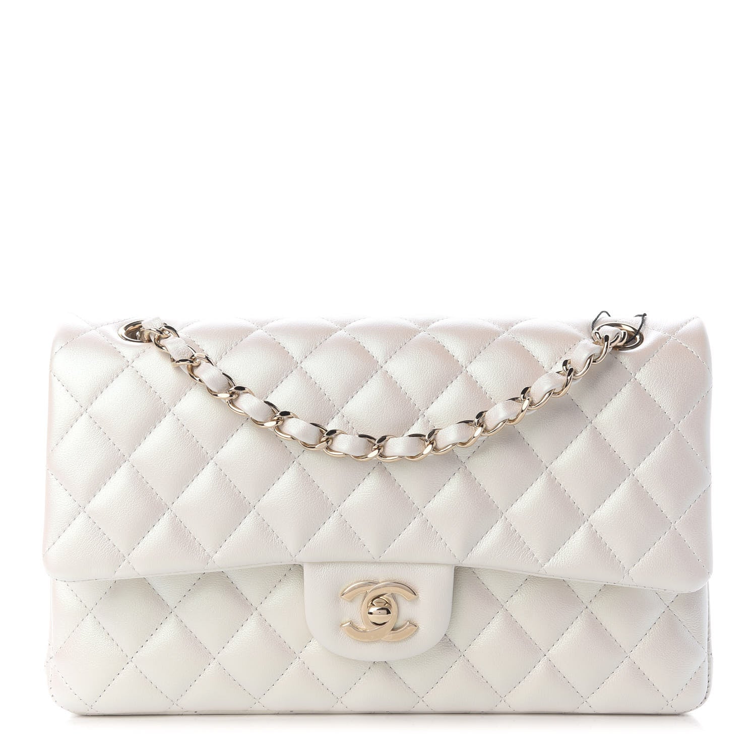 Chanel Iridescent Calfskin Quilted Medium Double Flap White 1 of 9