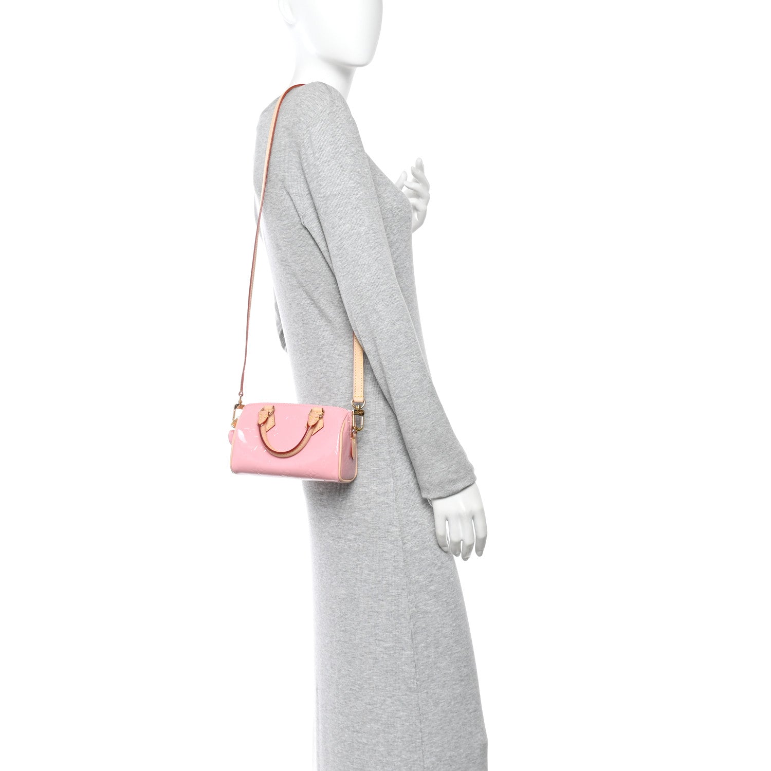 Louis Vuitton Vernis Monogram Nano Speedy Mochi Pink 3 of 9