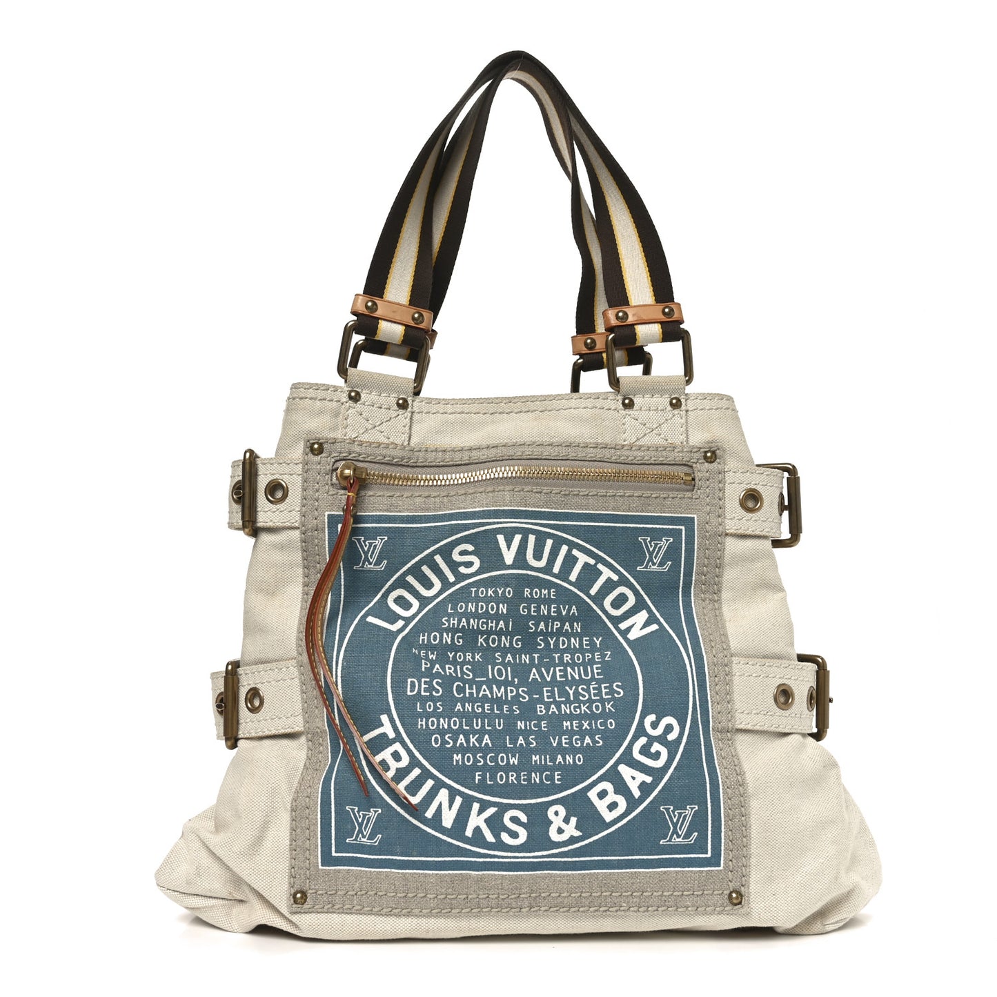 Toile Globe Shopper Cabas MM Blue