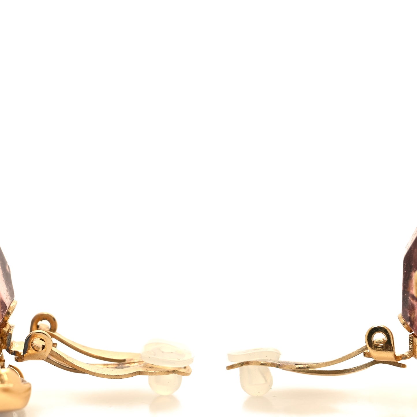 Gripoix Clip On Earrings Blue Brown Gold