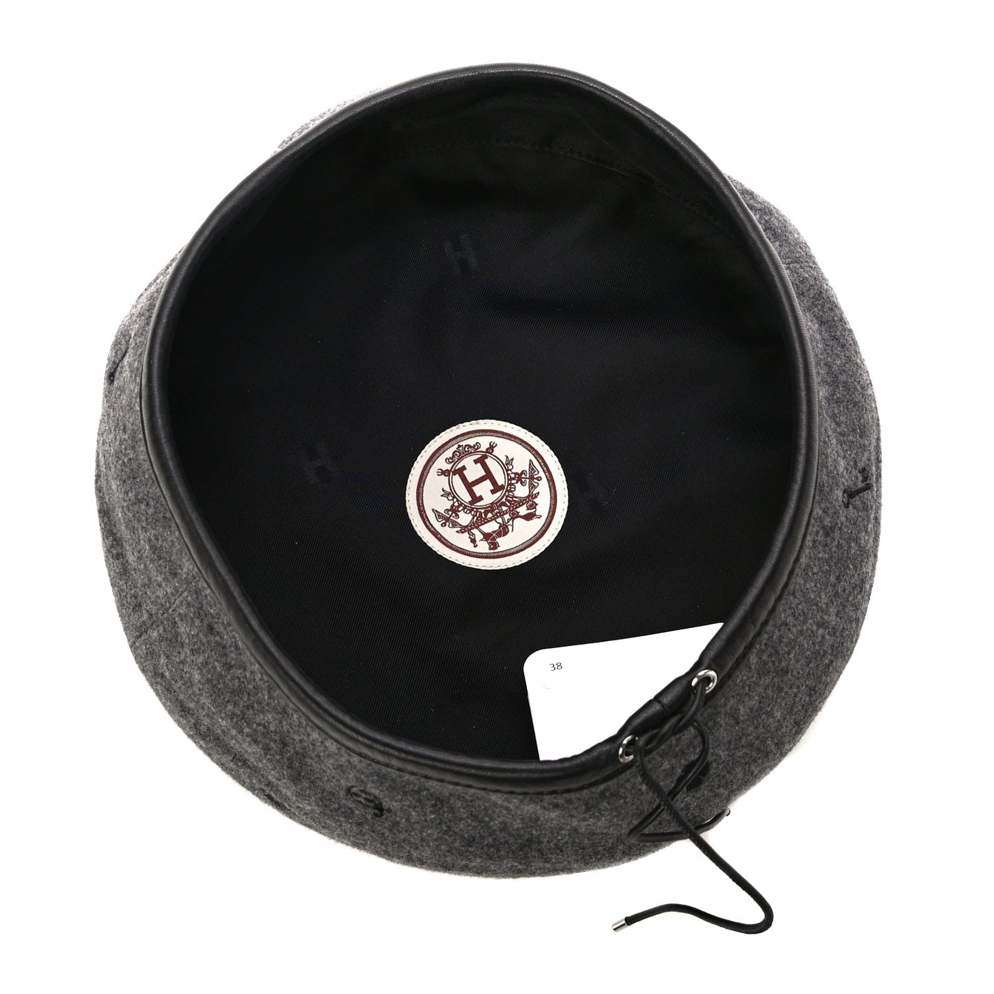 Cashmere Lambskin Saint-Honore Charms Beret 58 Charbon