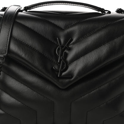 Saint Laurent Calfskin Y Quilted Monogram Small Loulou Chain Satchel Black 7 of 9