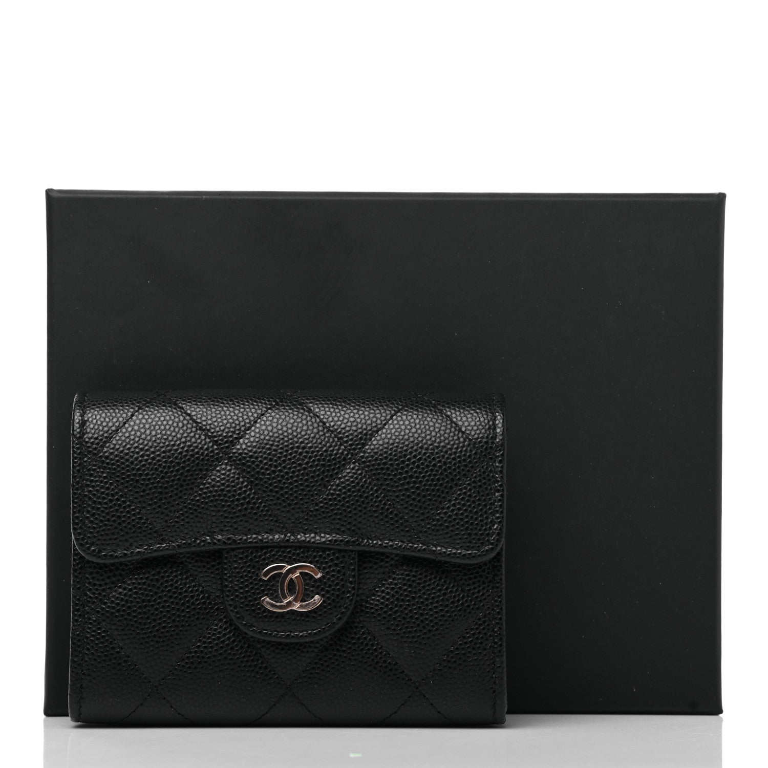 Chanel Caviar Quilted Flap Card Holder Wallet Black 9 of 9