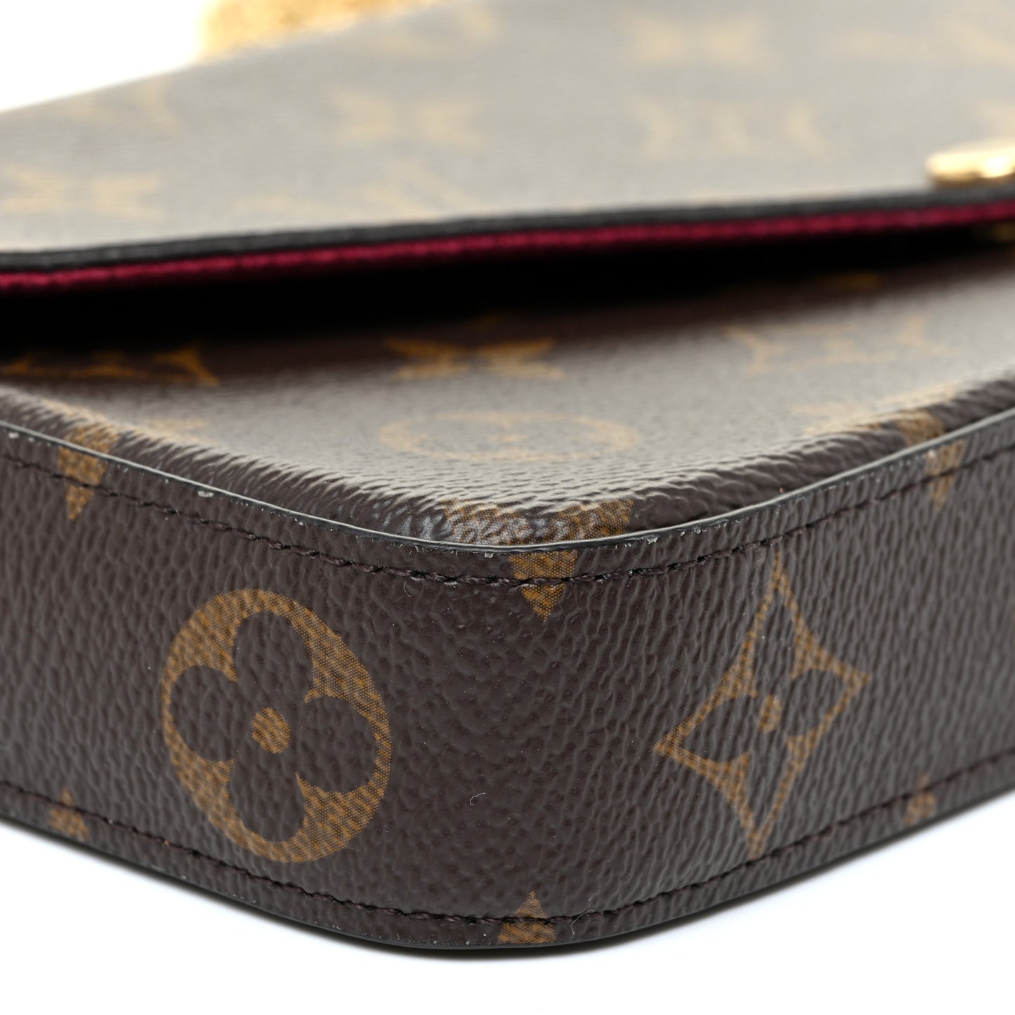 Monogram Pochette Felicie Chain Wallet Fuchsia