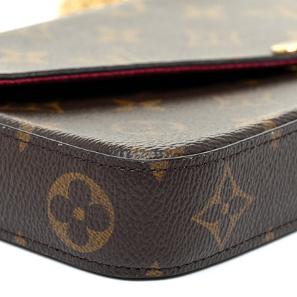 Louis Vuitton Monogram Pochette Felicie Chain Wallet Fuchsia 9 of 14