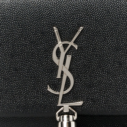 Saint Laurent Grain De Poudre Classic Monogram Kate Tassel Chain Wallet Black 8 of 10