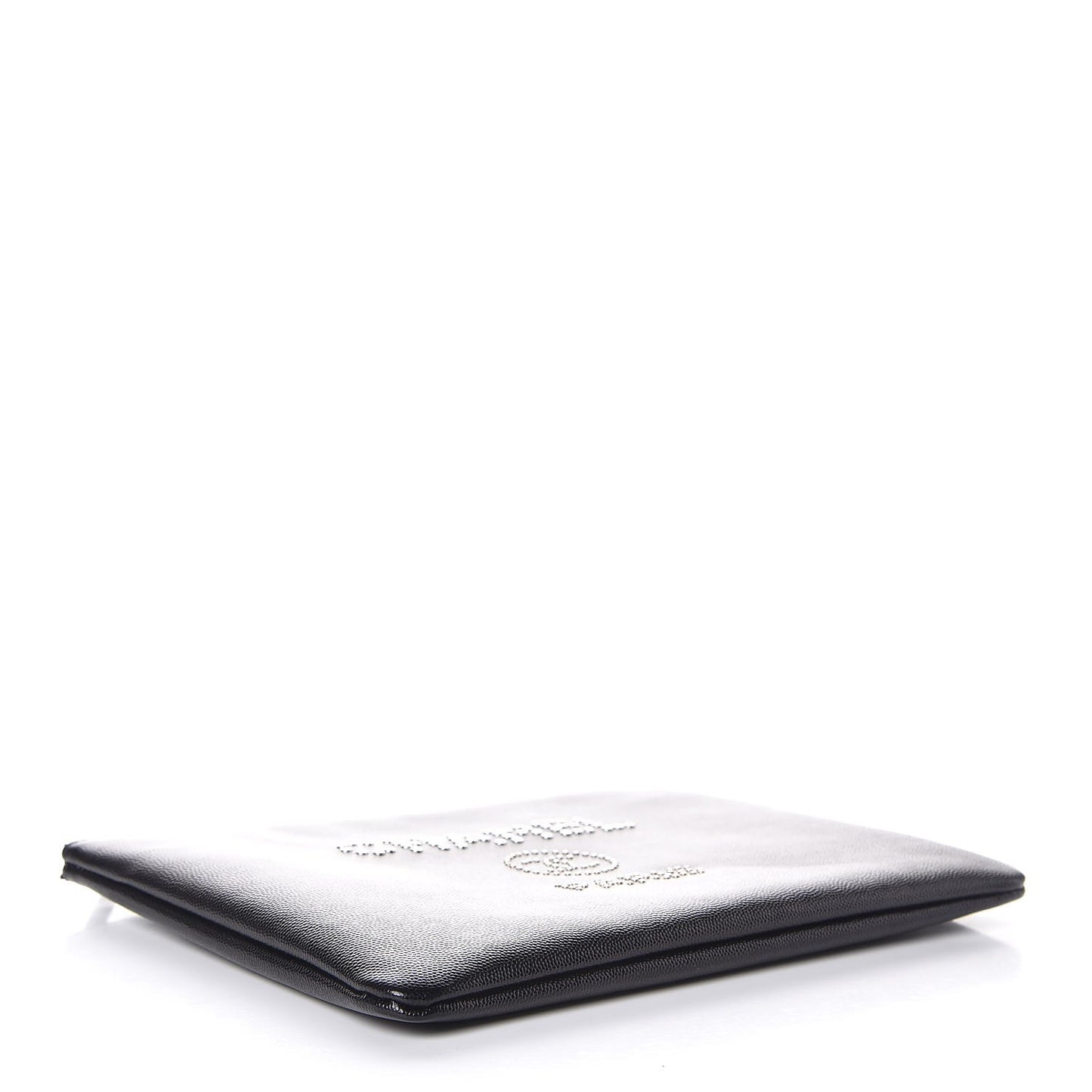Caviar Studded Medium Deauville Pouch Black