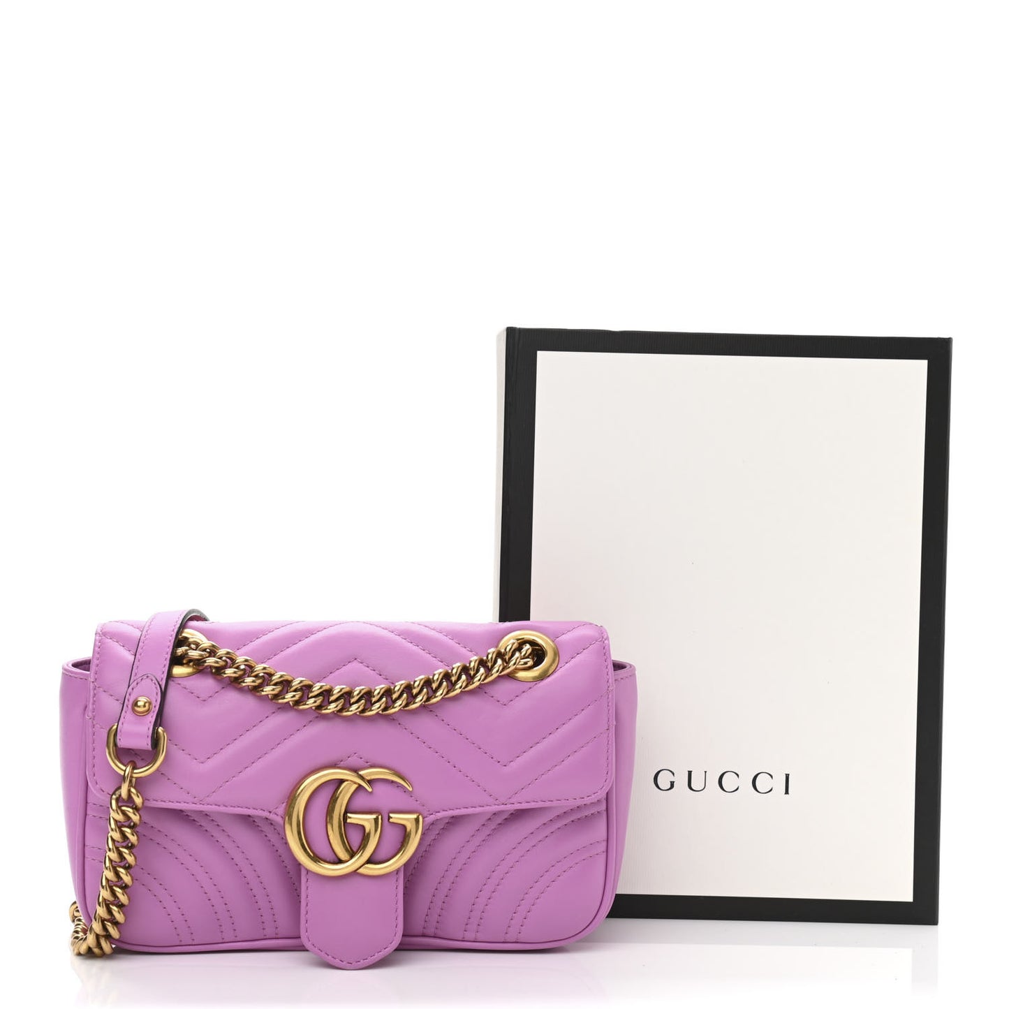 Calfskin Matelasse Mini GG Marmont Shoulder Bag Candy Mousse