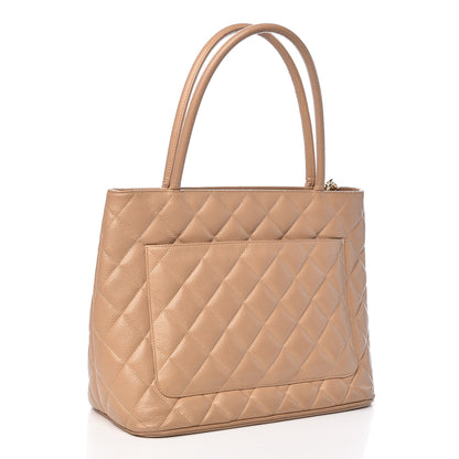 Chanel Caviar Quilted Medallion Tote Beige 3 of 14