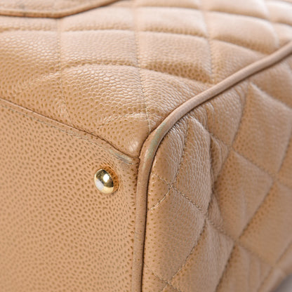 Chanel Caviar Quilted Large Bowler Bag Beige 12 of 21