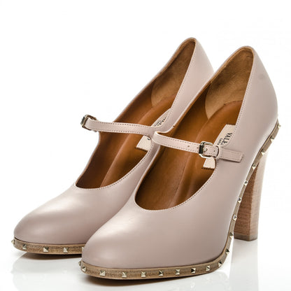 Valentino Garavani Calfskin Soul Rockstud Mary Jane 110mm Pumps 37 Poudre 3 of 6