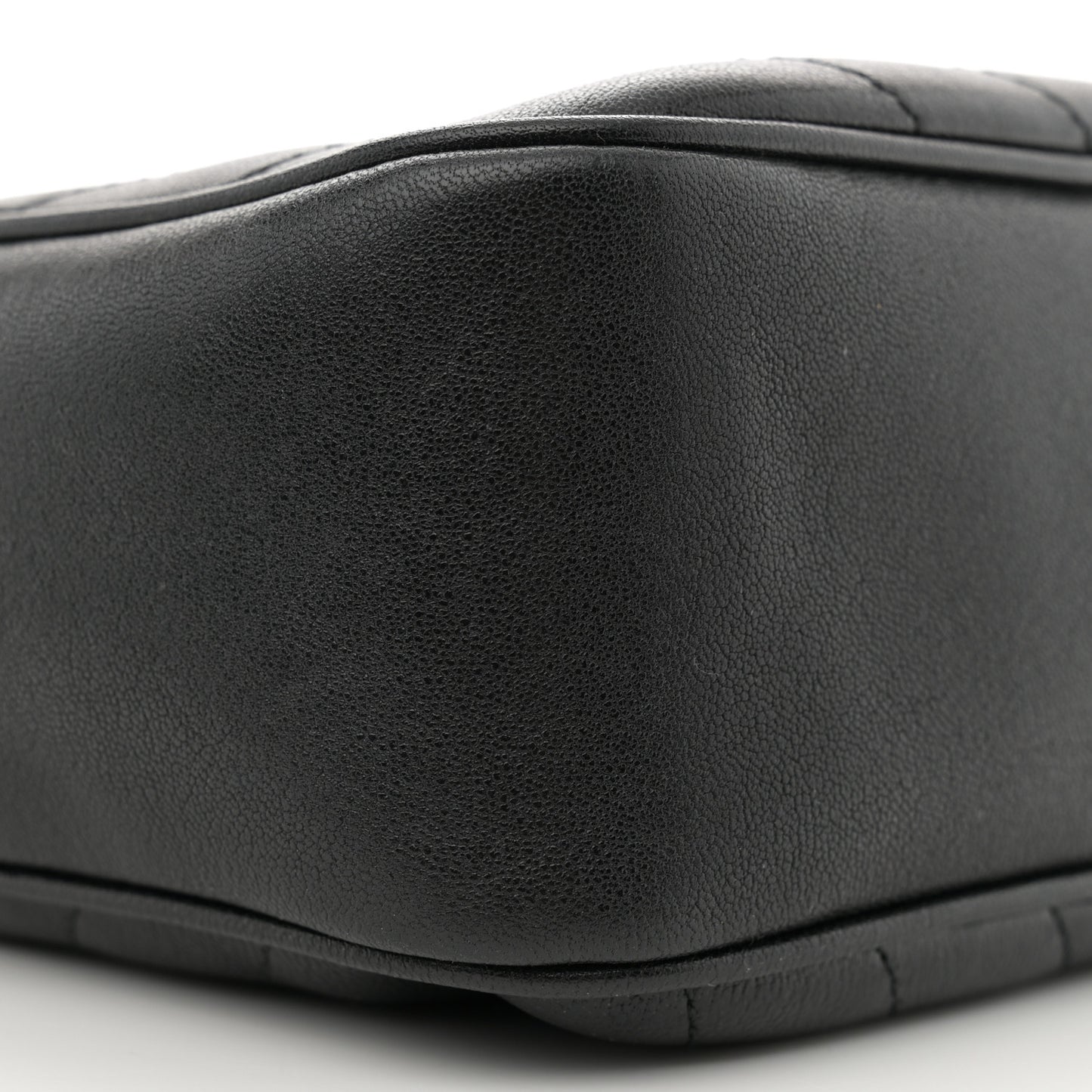 Sakai Be Green Calfskin Diagonal Stitched Small Blondie Shoulder Bag Black
