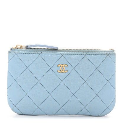 Chanel Caviar Quilted Small Cosmetic Case Light Blue 1 of 11