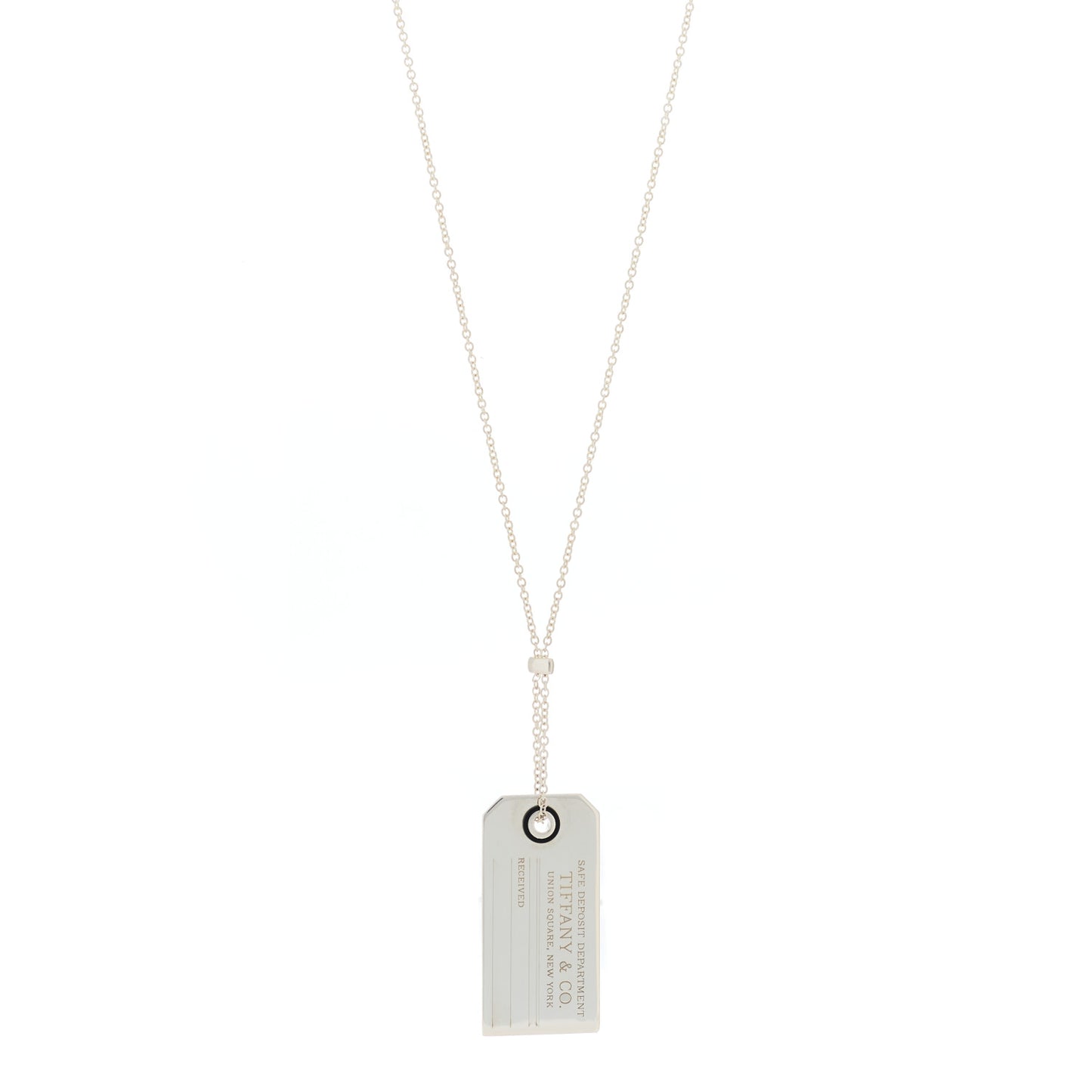 Sterling Silver Black Onyx Price Tag Pendant Necklace