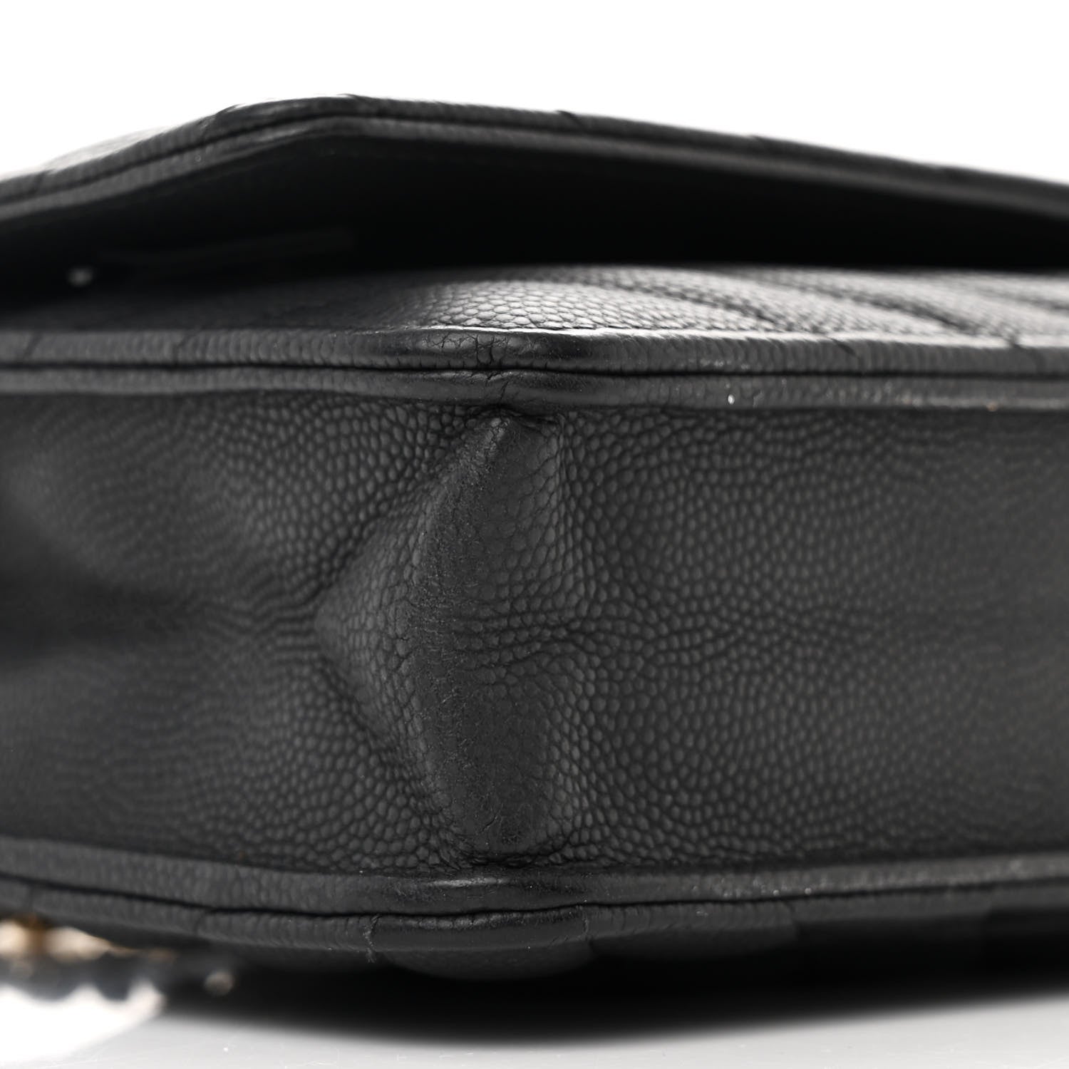 Chanel Caviar Chevron Quilted Wallet On Chain WOC Black 10 of 12