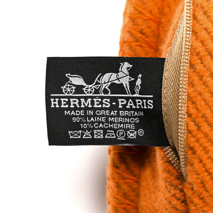 Hermes Wool Cashmere Avalon Pillow PM Ecru Potiron 3 of 3