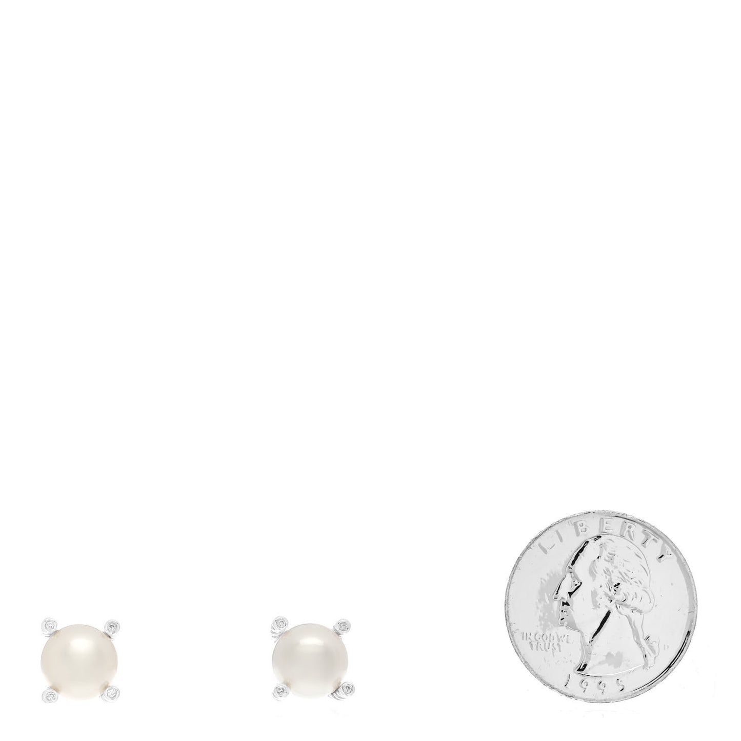 Sterling Silver Diamond Pearl 10mm Cable Stud Earrings