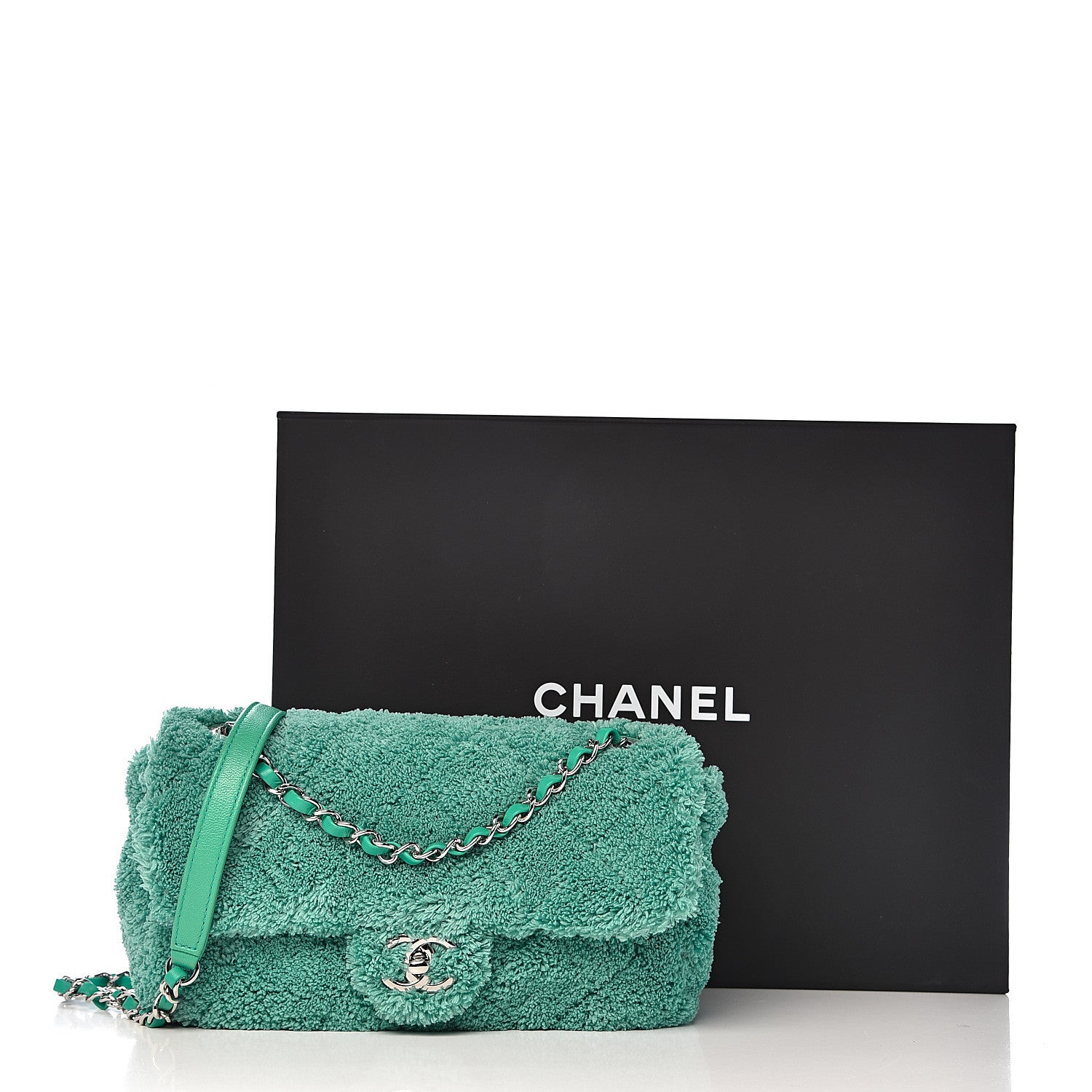 Chanel Lambskin Calfskin Mixed Fibers Quilted Medium Flap Green 12 of 12