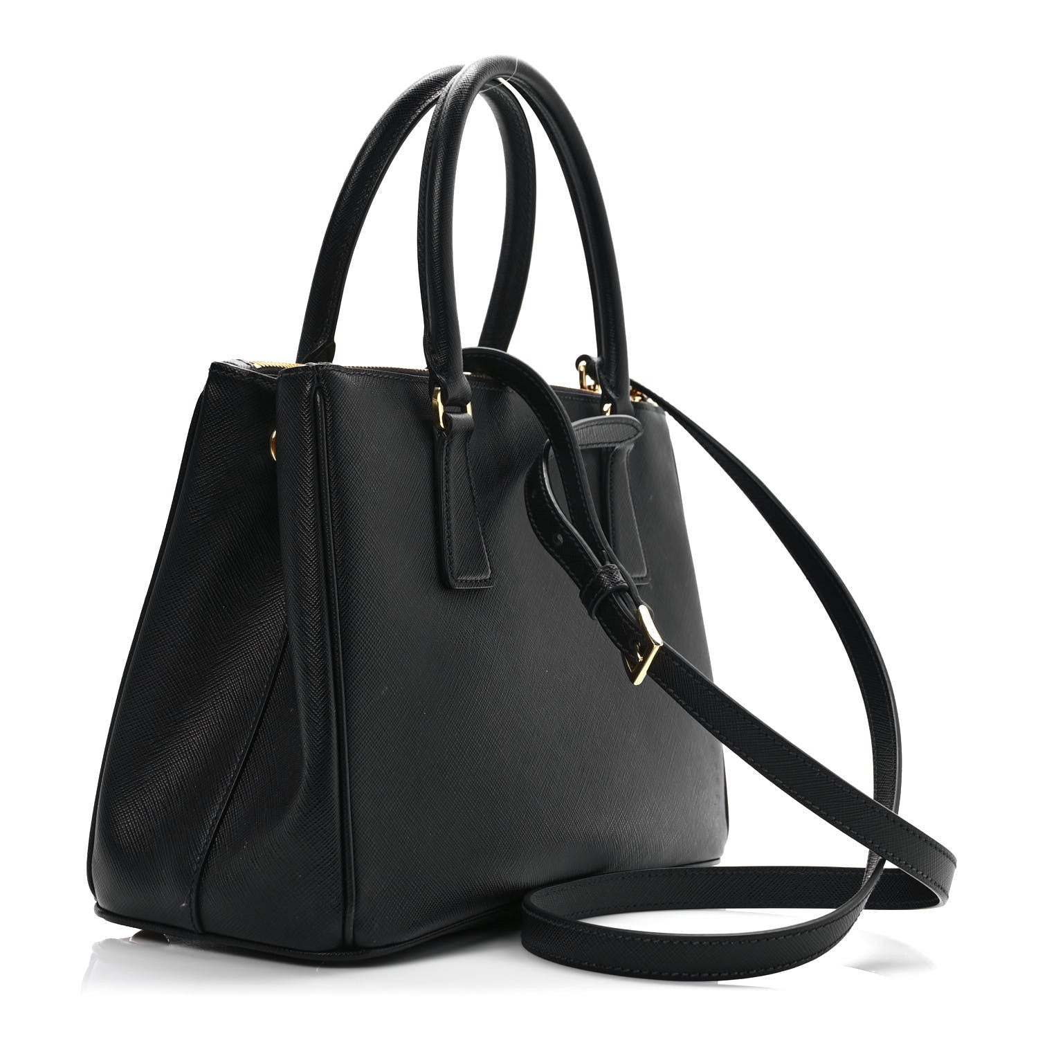 Prada Saffiano Small Galleria Double Zip Tote Black 3 of 10