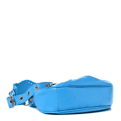 Balenciaga Agneau Arena Le Cagole Shoulder Bag XS Cyan 5 of 14