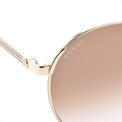 Gucci Web Round Sunglasses GG0206SK Gold 7 of 7