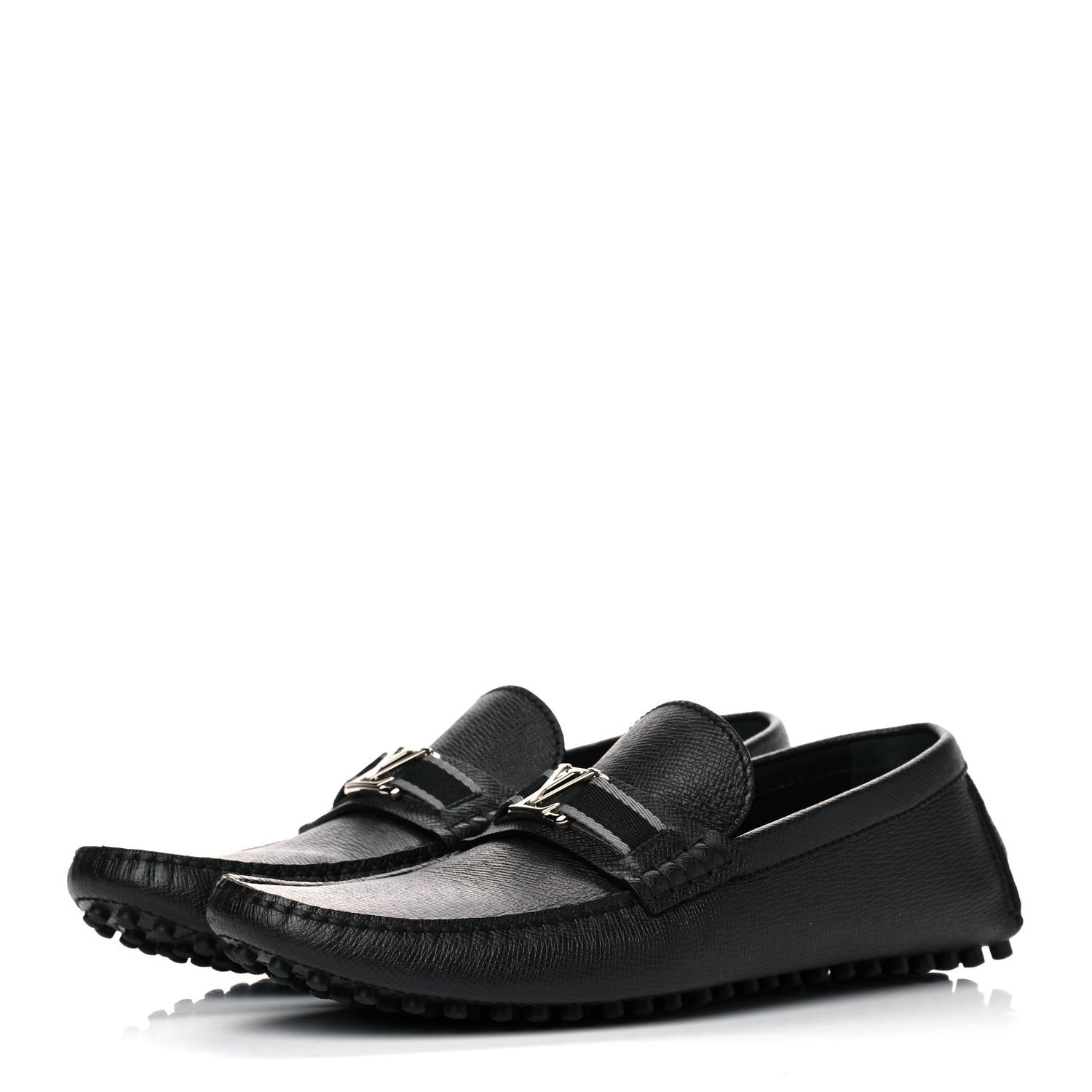 Louis Vuitton Taiga Hockenheim Moccasin Loafers 8.5 Black 3 of 12