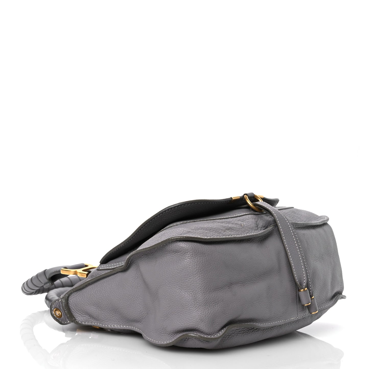 Calfskin Medium Marcie Saddle Shoulder Bag Cashmere Grey