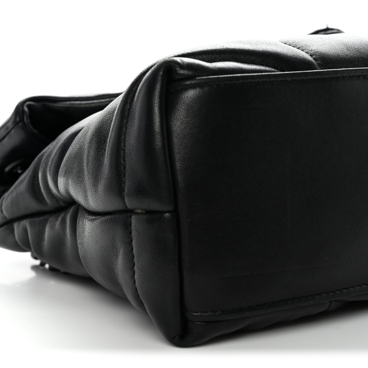 Saint Laurent Lambskin Quilted Monogram Monochrome Small Loulou Puffer Chain Satchel Black 9 of 11