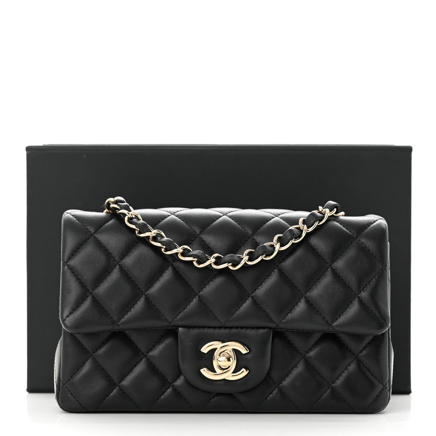 Chanel Lambskin Quilted Mini Rectangular Flap Black 11 of 11