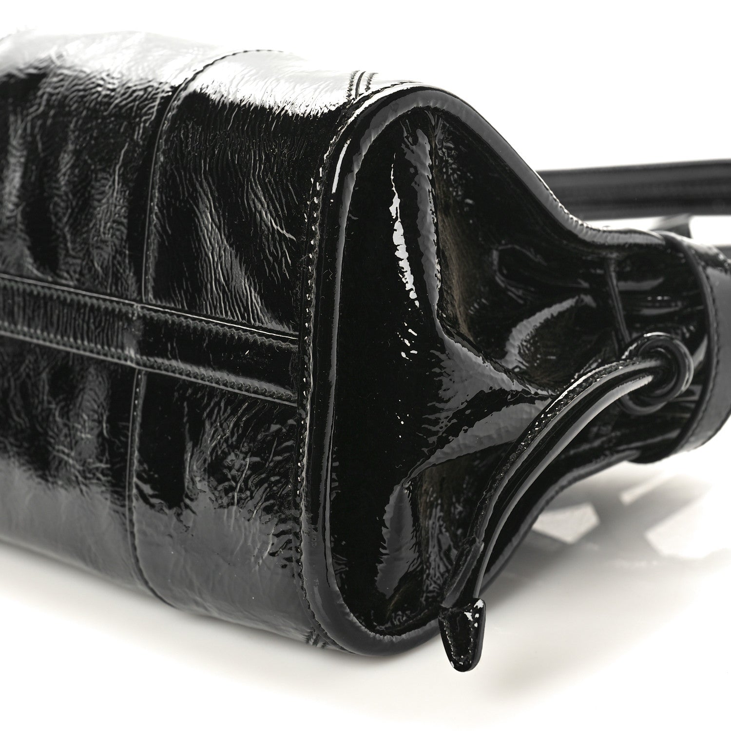 Prada Glossy Calfskin Medium Shoulder Bag Black 7 of 7