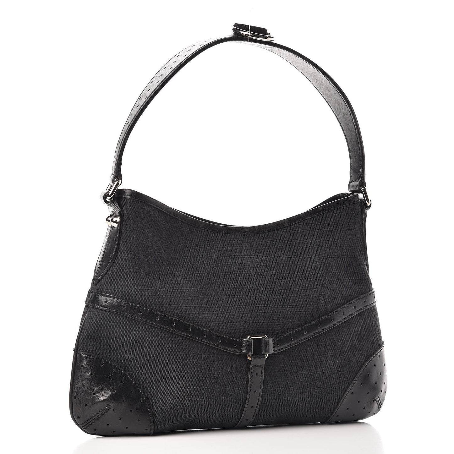 Canvas GG Reins Shoulder Bag Black
