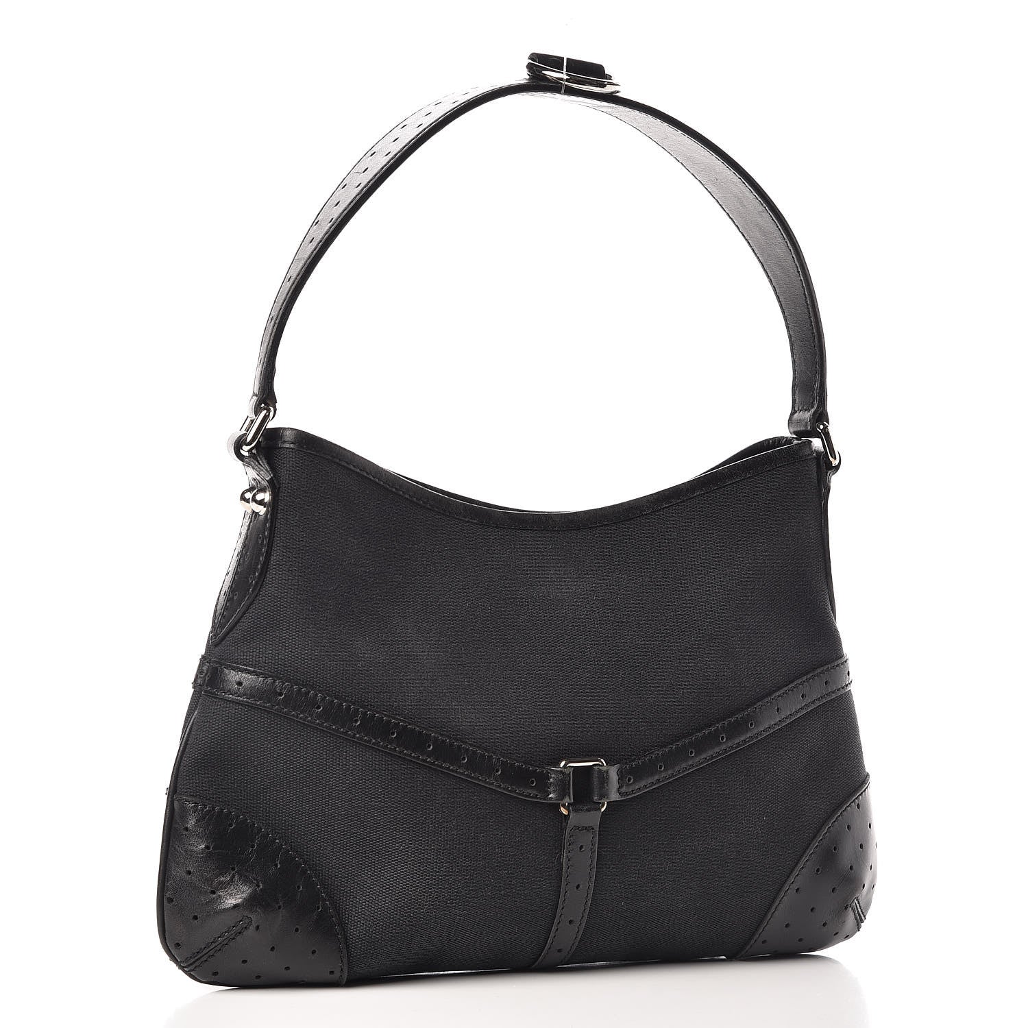 Gucci Canvas GG Reins Shoulder Bag Black 3 of 15