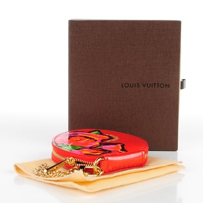 Louis Vuitton Vernis Roses Chapeau Coin Purse Orange Sunset 4 of 7