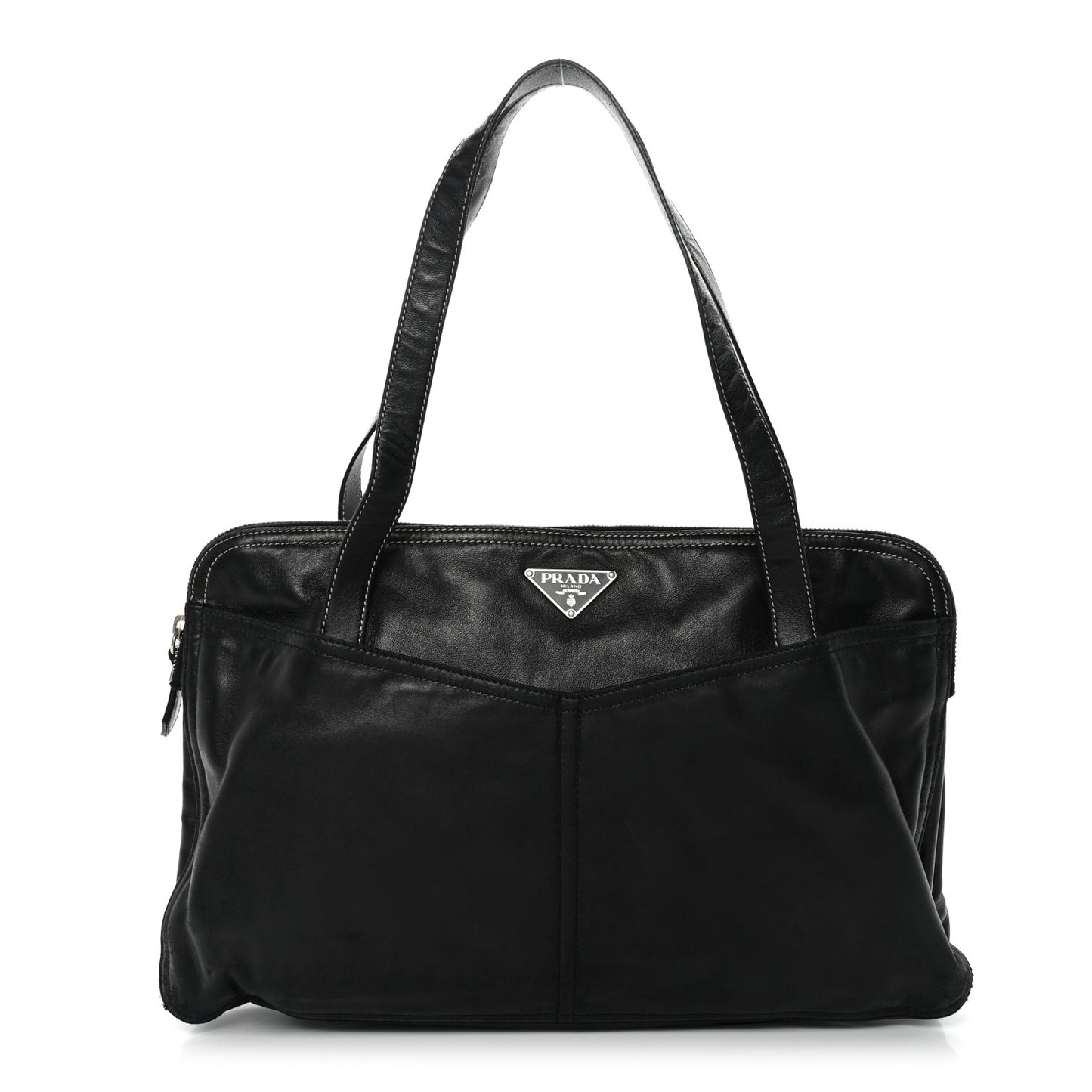 Nappa Pocket Satchel Black
