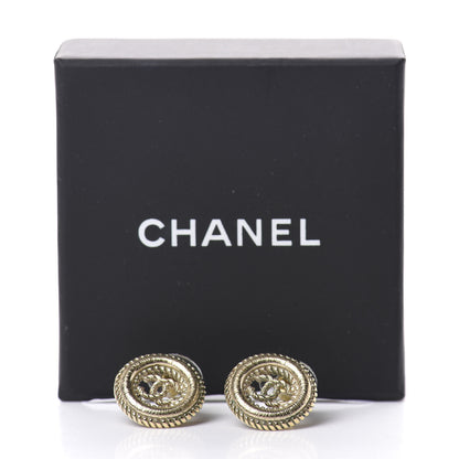 Chanel Twisted CC Round Earrings Gold 5 of 5