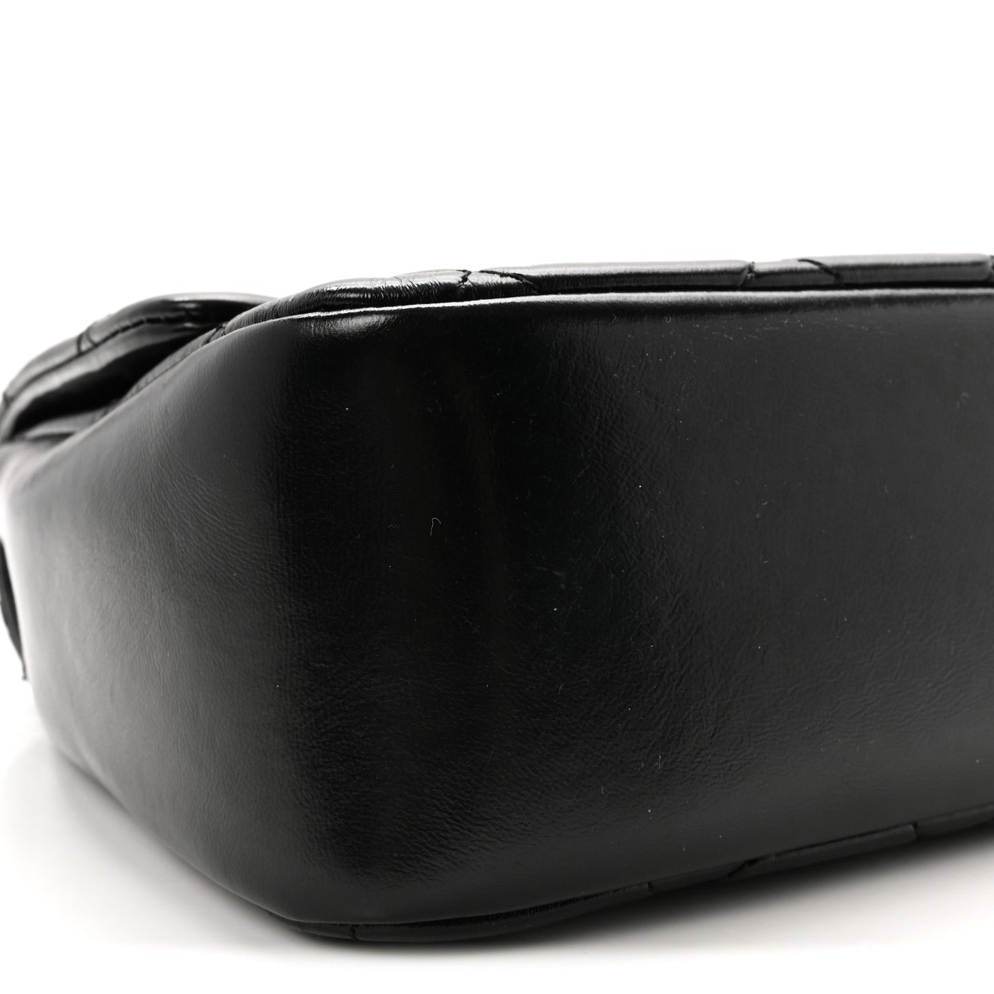 Shiny Lambskin Quilted Coco Trip Flap Bag Black