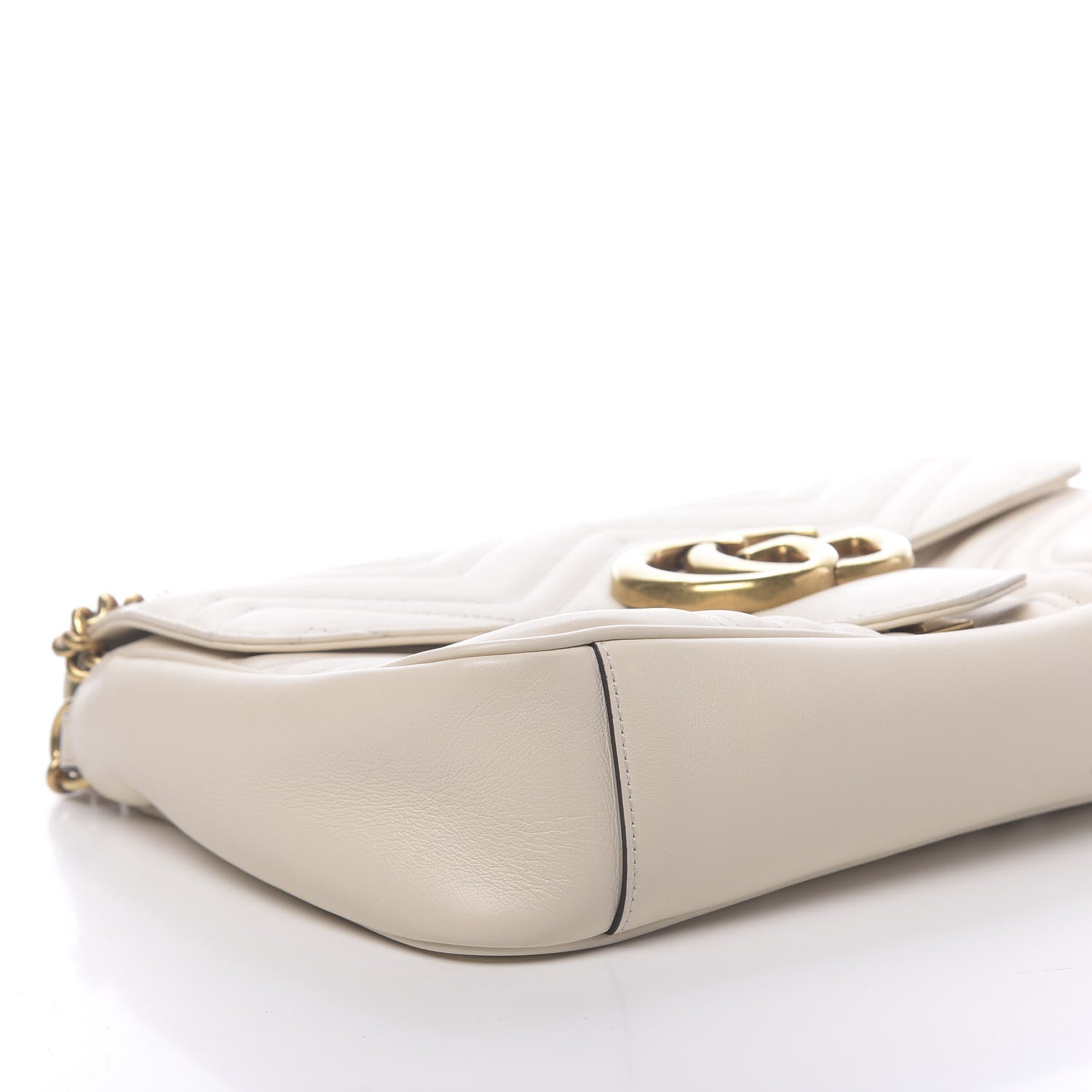 Gucci Calfskin Matelasse Medium GG Marmont Shoulder Bag White 8 of 10