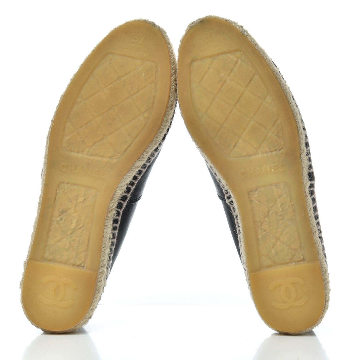 Chanel Lambskin CC Espadrilles 37 Black 5 of 9