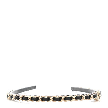 Chanel Metal Lambskin CC Turnlock Chain Headband Gold Black 3 of 5