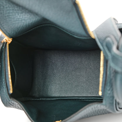 Hermes Taurillon Clemence Mini Lindy 20 Vert Cypress 5 of 11