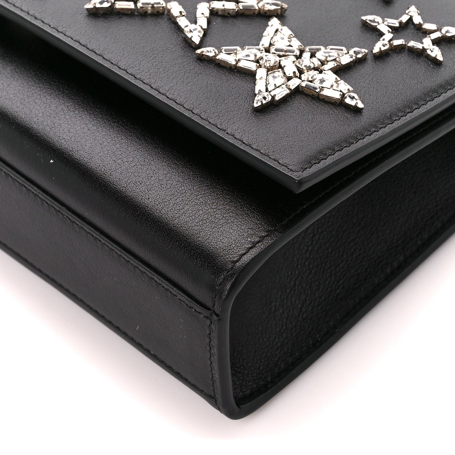 Saint Laurent Calfskin Crystal Star Medium Monogram Kate Satchel Black 11 of 11