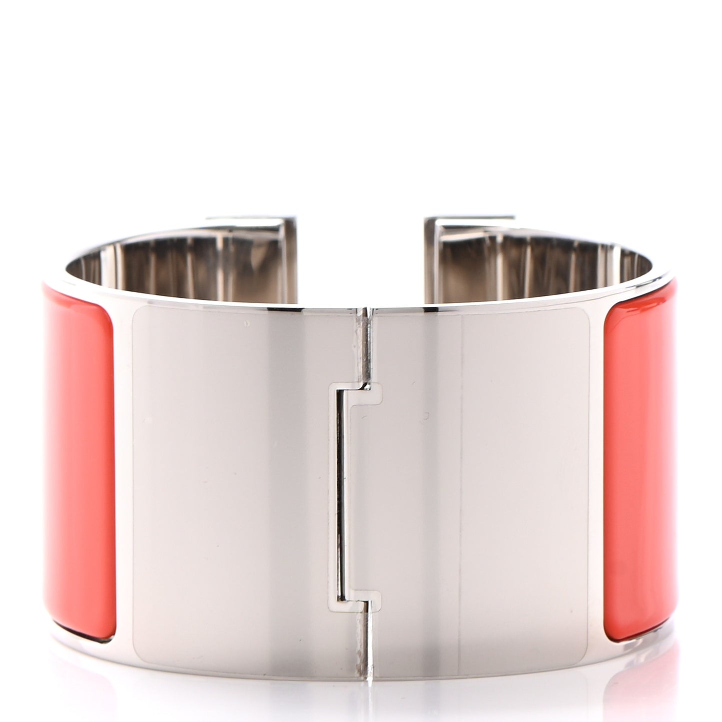 Enamel Clic Clac H Extra Wide Bracelet PM Capucine White