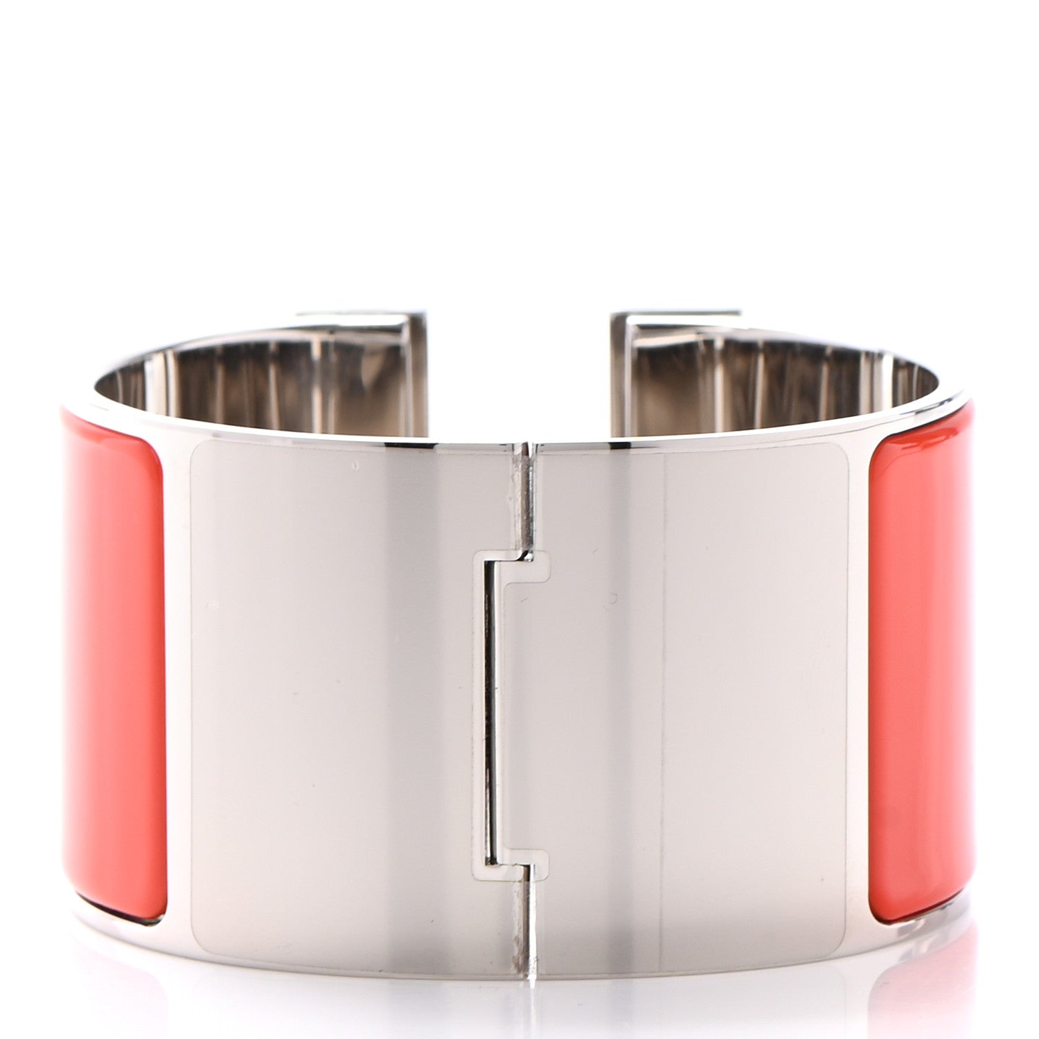 Hermes Enamel Clic Clac H Extra Wide Bracelet PM Capucine White 3 of 6